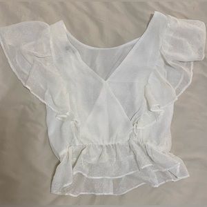 Ruffled white blouse from dynamite
